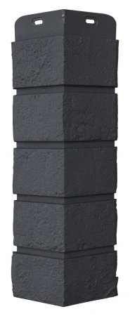 Угол пластиковой фасадной панели Grand Line Состаренный кирпич Classic (графит)