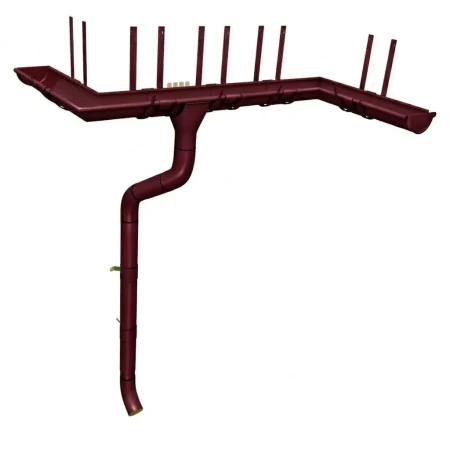 Комплект металлического водостока ГрандЛайн GL PU d-125x90 мм 6 м/3 м Полиуретан RAL 3005 в Туле фото