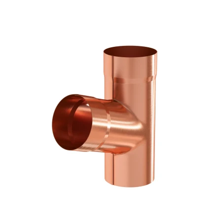 Тройник трубы d-90 мм Aquasystem Элит 0,6 медный