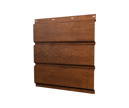 Металлический софит Grand Line Print Elite 0,45 с частичной перфорацией Golden Wood