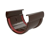 Соединитель желоба d-135 мм ПВХ ГрандЛайн Дизайн коричневый RR 32