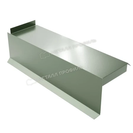 Планка сегментная торцевая левая Металл Профиль 350 мм 0,5 PURMAN цвет  Tourmalin Светло-зеленый металлик