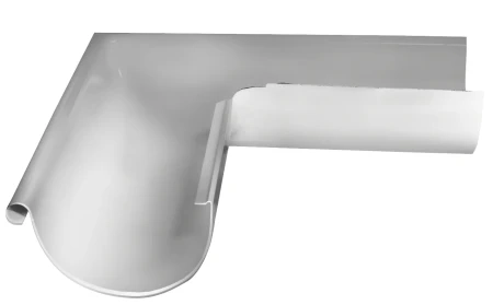 Угол желоба наружный d-150 мм 90 гр Grand Line Полиуретан 0,6 RAL 9003