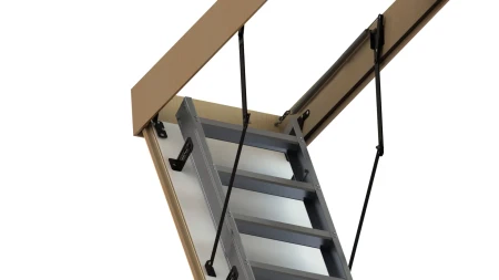 Чердачная люк-лестница Oman Алюминиевая складная 3-х секционная Alu Profi Lite в Туле фото