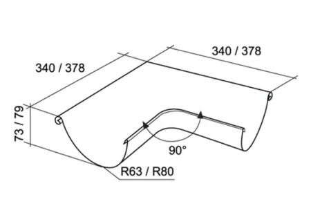 Угол желоба наружный d-150 мм 135° Grand Line Полиуретан 0,6 в Туле фото