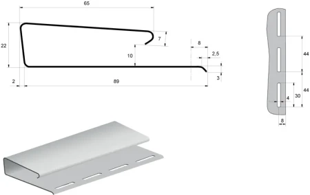 J-профиль широкий (наличник) Grand Line Акрил темный дуб