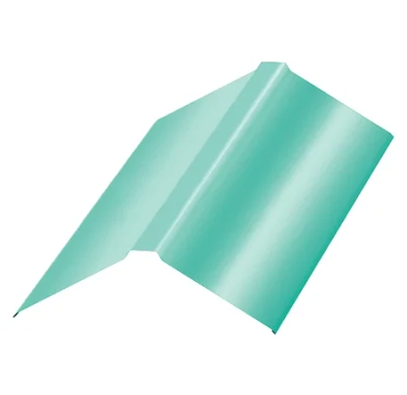 Планка конька плоского Металл Профиль 150x150x2000 0,50 PURMAN цвет Tourmalin Светло-зеленый металлик