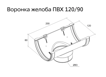 Воронка желоба ПВХ d-120x90 мм Grand Line Классика в Туле фото