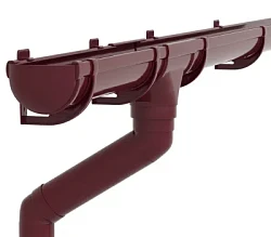 Комплект пластикового водостока d-135/90 мм ГрандЛайн Дизайн бордо RAL 3005