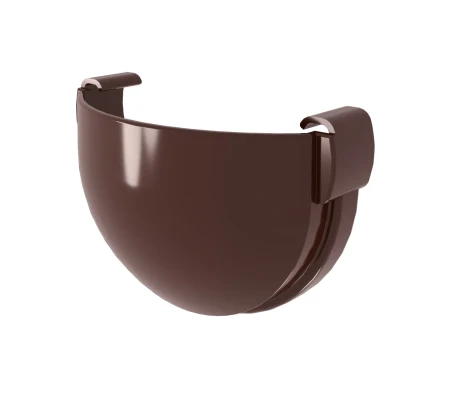 Заглушка желоба d-135 мм универсальная ПВХ Grand Line Дизайн шоколадная RAL 8017