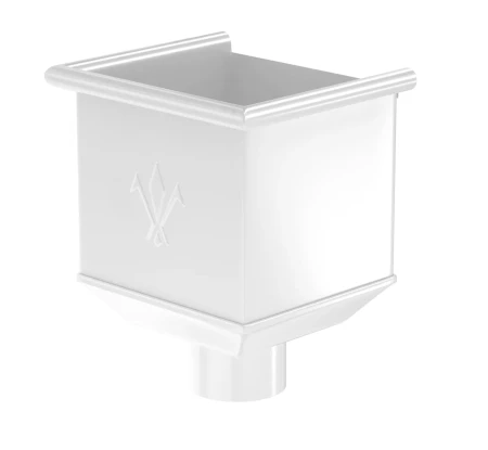 Воронка водосборная квадратная для трубы d-90 мм Aquasystem Premium Pural 0,6 RAL 9003