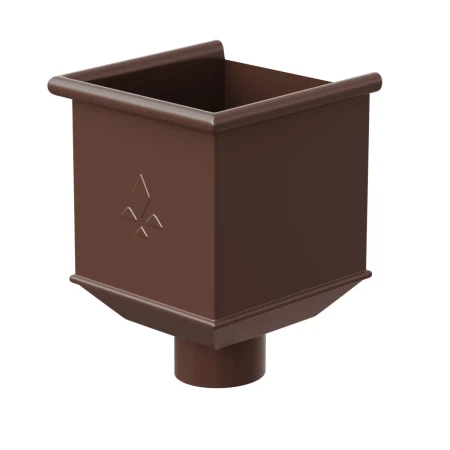 Воронка водосборная квадратная для трубы d-90 мм Aquasystem Premium PU 0,6 RAL 8017 Воронка водосборная квадратная для трубы d-90 мм Aquasystem Premium PU 0,6 RAL 8017