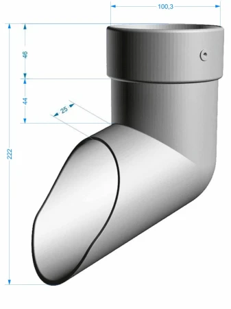 Колено стока (наконечник) d-100 мм ПВХ Döcke Lux в Туле фото