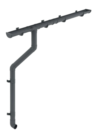 Комплект пластикового водостока d-120/90 мм ГрандЛайн Классика графит RAL 7024 в Туле фото