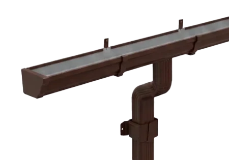 Комплект металлического водостока Металл Профиль Бюджет 120x86 мм 6 м/3 м Полиэстер RAL 8017 в Туле фото