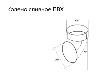 Колено стока (сливное) d-90 мм ПВХ Grand Line в Туле фото