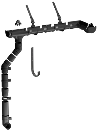 Комплект пластикового водостока d-120x85 мм Döcke Premium графит RAL 7024 в Туле фото