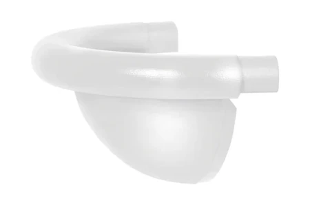 Заглушка желоба универсальная полукруглая d-150 мм Aquasystem Premium Pural 0,6 RAL 9003