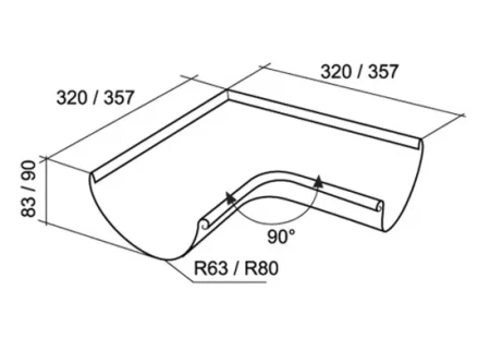 Угол желоба внутренний d-125 мм 90° Grand Line Полиуретан 0,6 в Туле фото