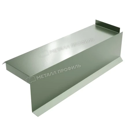 Планка сегментная торцевая правая Металл Профиль 400 мм 0,5 PURMAN цвет Tourmalin Светло-зеленый металлик