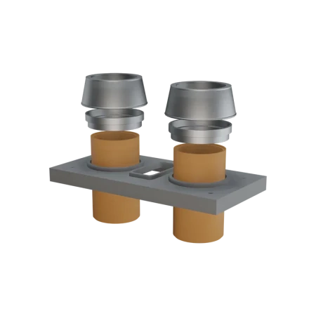 Верхний комплект Schiedel Uni двухходовой с вентканалом (под изоляцию 5 см) Ø-160/200 мм