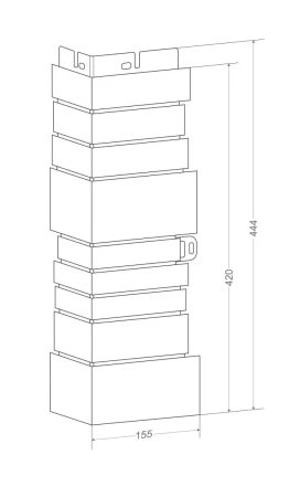 Угол пластиковой фасадной панели Grand Line Сланец Classic (шоколадный)