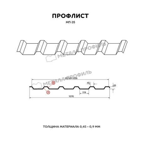 МП-35 Полиэстер 0,45 Ral 1014