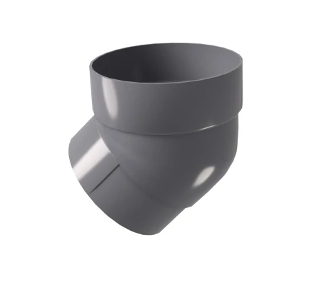Колено трубы d-90 мм 45 гр ПВХ Grand Line графит RAL 7024