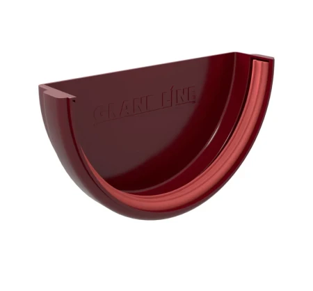 Заглушка желоба d-120 мм универсальная ПВХ Grand Line Классика бордо RAL 3005