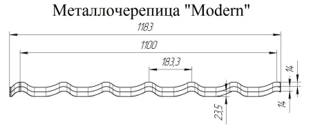 Modern полиэстер 0,45 Ral 7004