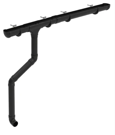 Комплект пластикового водостока d-135/90 мм ГрандЛайн Дизайн черный RAL 9005 в Туле фото