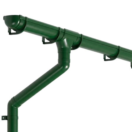 Комплект пластикового водостока d-135/90 мм ГрандЛайн Дизайн зеленый RAL 6005 в Туле фото