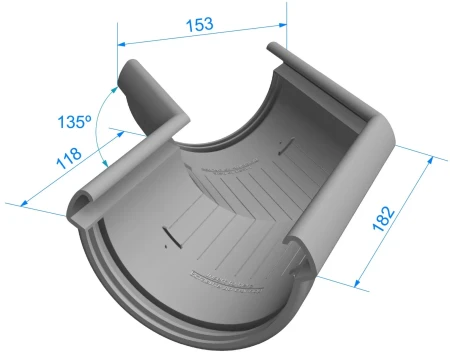 Угол желоба универсальный d-141 мм 135° ПВХ Döcke Lux в Туле фото