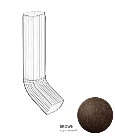 Труба водосточная с коленом 76x102x3000 мм Металл Профиль FORAMINA FREEZE QUADRO Valori двухстороннее 0,5 Brown