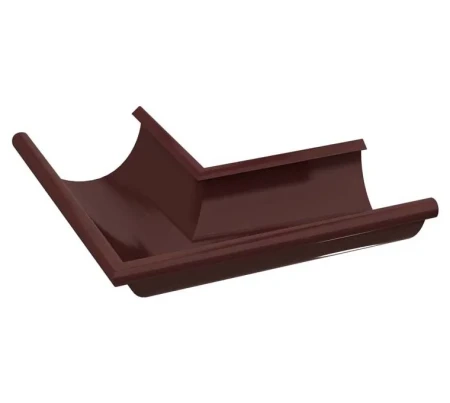 Угол желоба наружный d-125 мм 90 гр Металл Профиль GRANDSYSTEM Полиэстер 0,6 RAL 8017