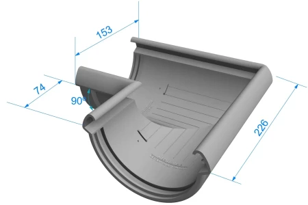 Угол желоба универсальный d-141 мм 90° ПВХ Döcke Lux в Туле фото