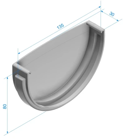 Заглушка желоба d-120 мм ПВХ Döcke Standard в Туле фото