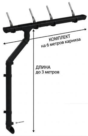 Комплект пластикового водостока d-141x100 мм Döcke lux карбон RR 33 в Туле фото