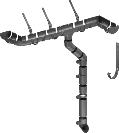 Желоб полукруглый ПВХ d-120 мм 3 м Döcke Standard серый RAL 7024