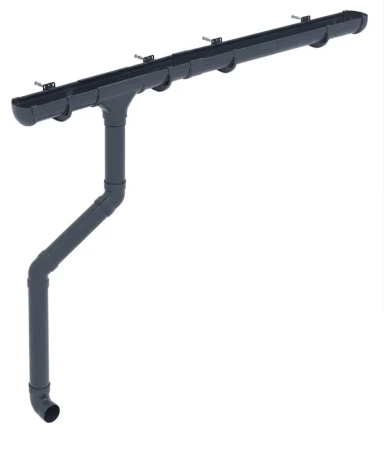 Комплект пластикового водостока d-135/90 мм ГрандЛайн Дизайн графит RAL 7024 в Туле фото