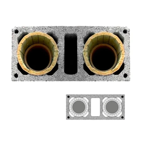 Комплект Schiedel Uni 4 пм для двухходового дымохода с вентканалом Ø-140L/180 мм