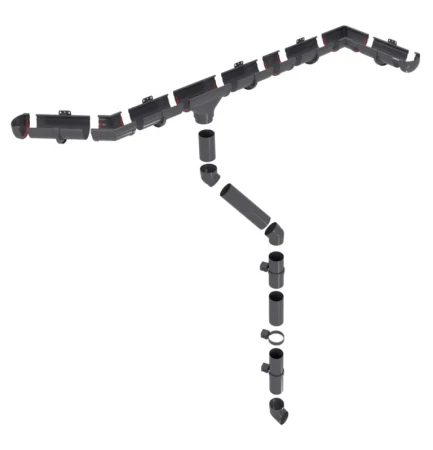 Воронка желоба ПВХ d-135x90 мм Grand Line Дизайн графит RAL 7024