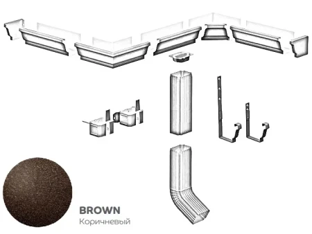 Крюк желоба карнизный 120x86x146 мм Металл Профиль FORAMINA FREEZE QUADRO 3,0 Brown