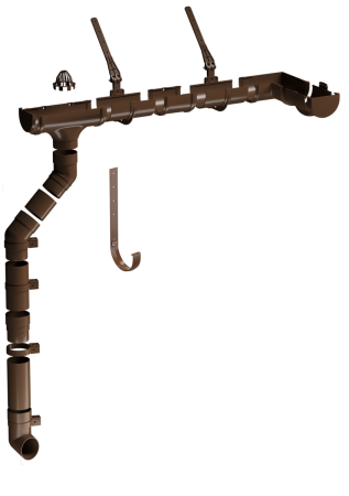 Комплект пластикового водостока d-120x85 мм Döcke Premium каштан RAL 8017 в Туле фото