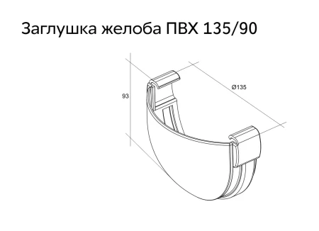 Заглушка желоба d-135 мм универсальная ПВХ Grand Line Дизайн в Туле фото