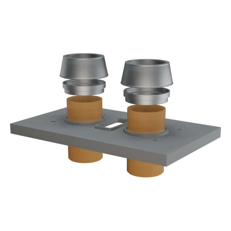 Верхний комплект Schiedel Uni двухходовой с вентканалом (обмуровка кирпичом 11.5 см) Ø-160/200 мм