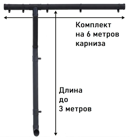 Комплект пластикового водостока d-135/90 мм ГрандЛайн Дизайн графит RAL 7024 в Туле фото