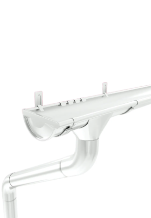 Комплект металлического водостока Grand Line GL PE d-125x90 мм 6 м/3 м Полиэстер двухсторонний RAL 9003 в Туле фото