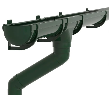 Комплект пластикового водостока d-135/90 мм ГрандЛайн Дизайн зеленый RAL 6005 в Туле фото