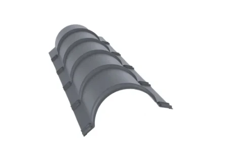 Планка конька полукруглого Grand Line 0,45 Полиэстер цвет RAL 9006